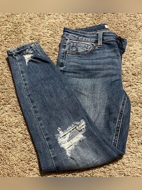 Oasis Skinny Distressed Dark Blue Jeans